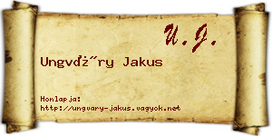 Ungváry Jakus névjegykártya